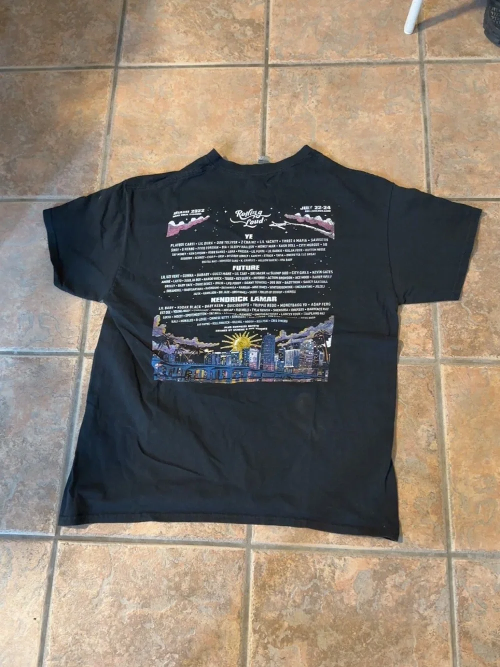 Rolling Loud 2022 Black Graphic Tee Sz Large